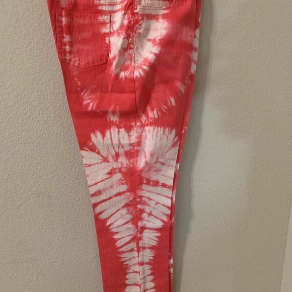 DG2 by Diane Gilman Tie-Dye stretch jeans Coral 16W - Picture 4 of 7